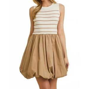 NEW GILLI bubble hem & stripe dress in multi